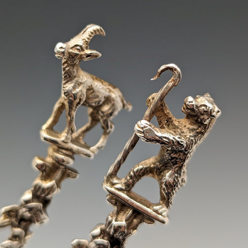 約 1920 年瑞士古董人物雕刻 800 銀咖啡湯匙 6 件套